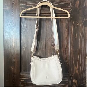 Cream Leather Crossbody Bag